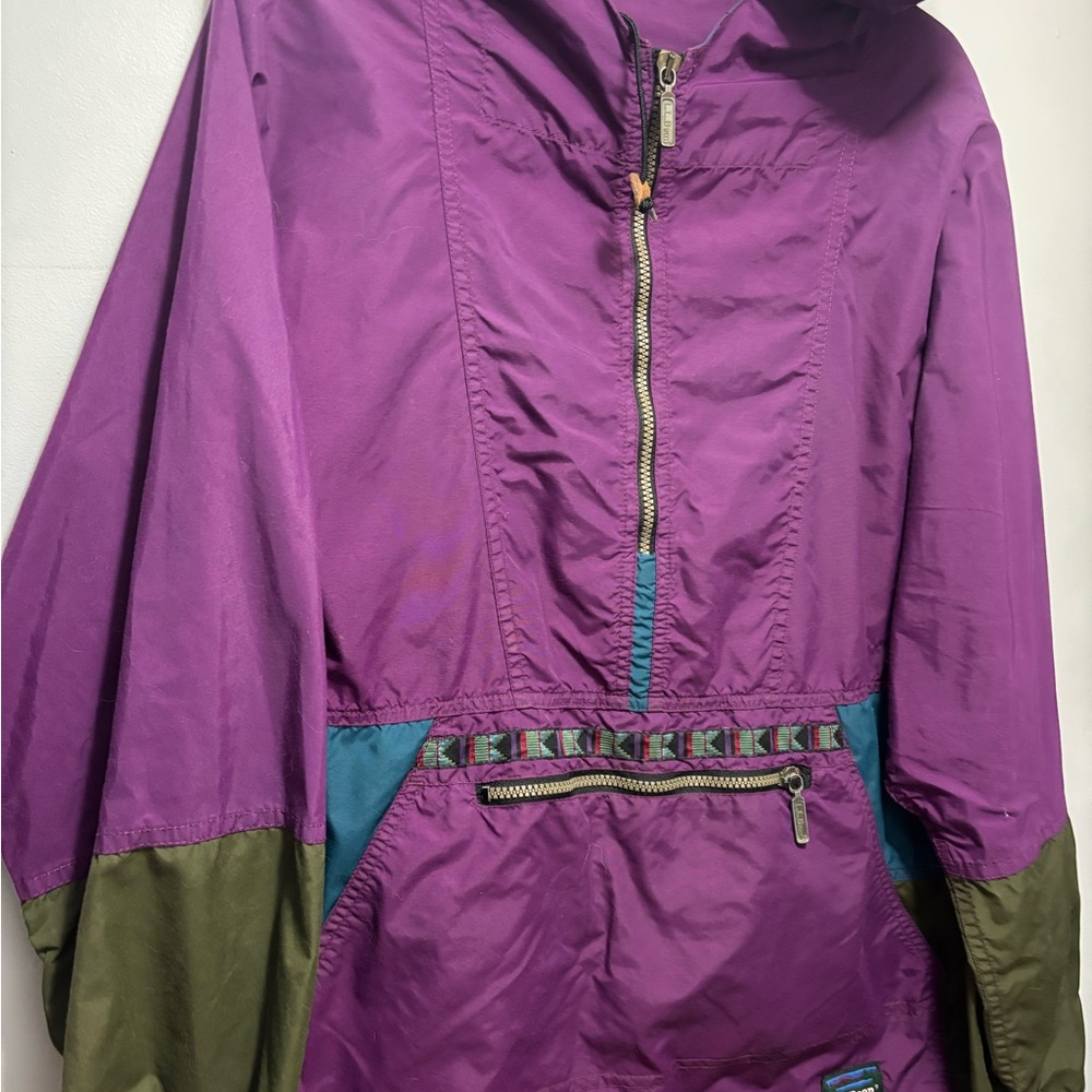 Vintage 1980s LLBean quarter zip Anorak ladies windbreaker